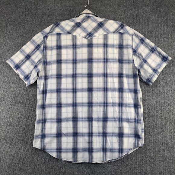 RK Brand Men's Western Snap Shirt Multi Large Short Sleeve Plaid Pockets - Picture 5 of 12